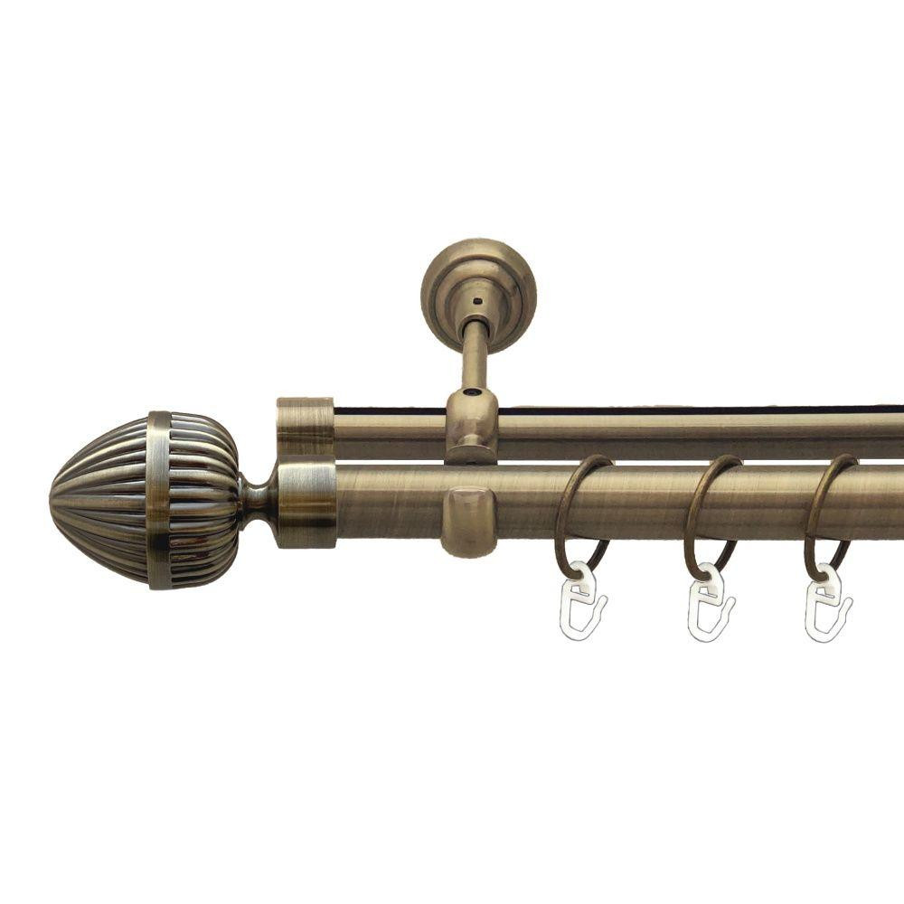 Карниз Orvit Одеон металевий дворядний опозитний гладка \ профільна труба кільце металеве Антик 25\19 мм 240 см (00-00019172) Львів - фото 1