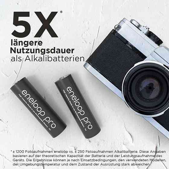 Аккумуляторные батарейки Panasonic eneloop pro AA Ni‑MH 2500 mAh 4 шт 500 циклов черные без пластика Киев