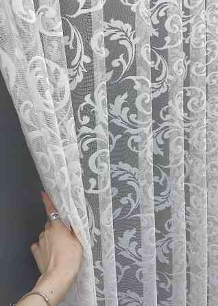 Тюль жаккард, цвет белый 1448т Киев