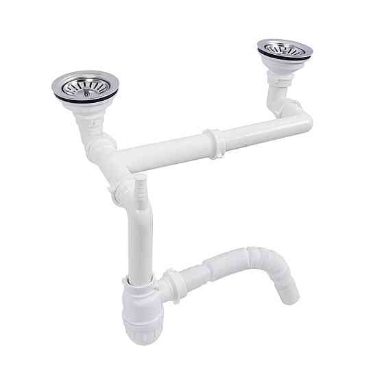 Сифон подвійний для гранітних мийок VALESO (арт. 820) без переливу Коломия