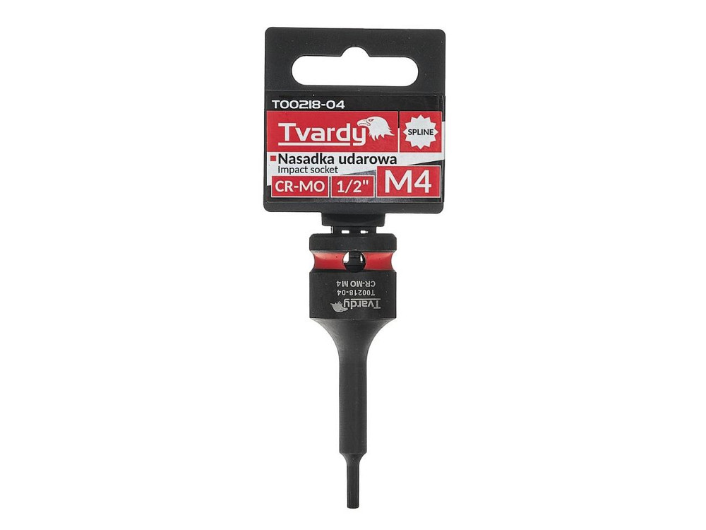 Головка ударна "Tvardy" з хром-молібденової сталі (Cr-Mo)  1/2"  Spline M4  довжиною  77мм Киев - изображение 4