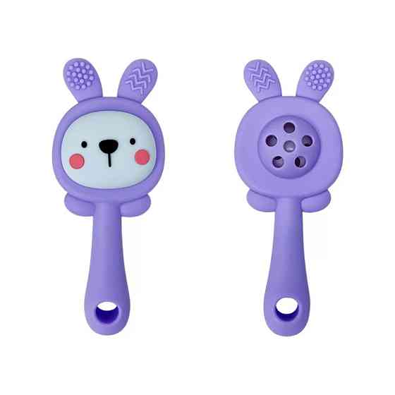 Силіконовий прорізувач-брязкальце "Зайка" MGZ-0427(Violet) Вінниця