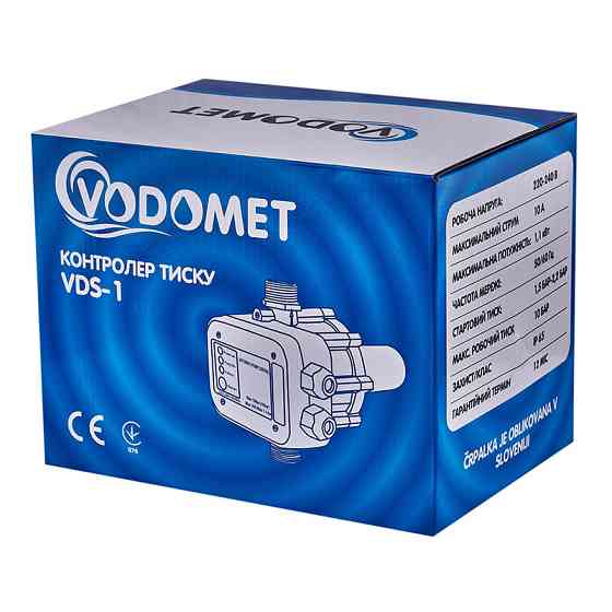 Контроллер давления Vodomet VDS-1 электронный для насоса 1,1 кВт, 1