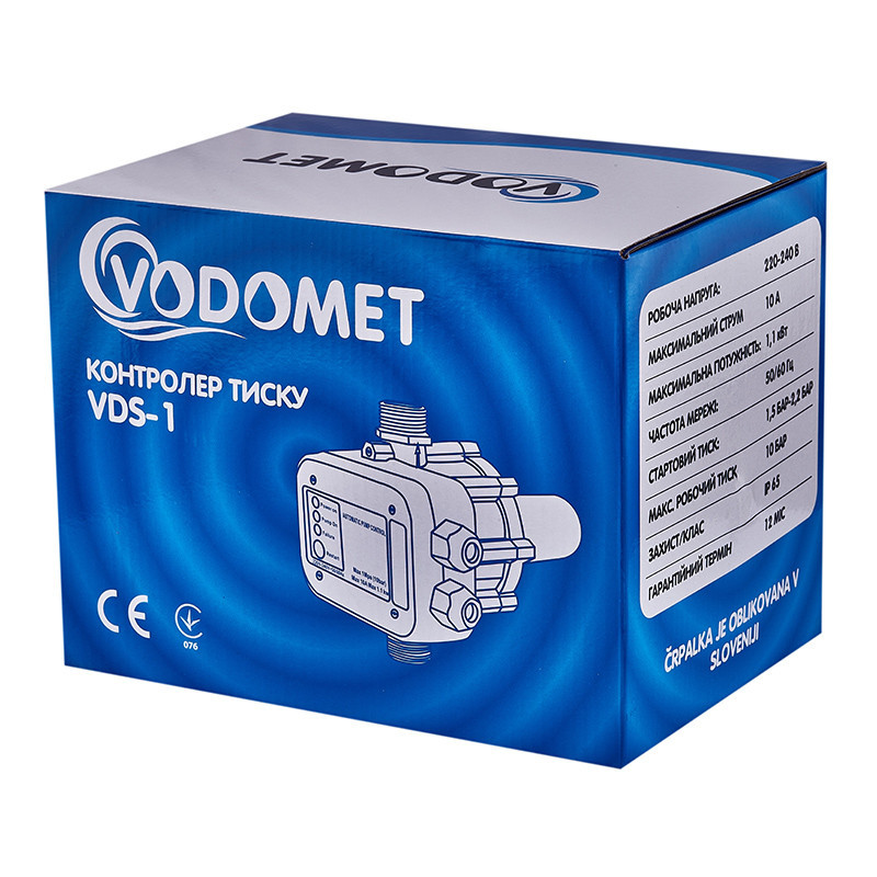Контролер тиску Vodomet VDS-1 електронний для насоса 1,1кВт,1", з кабелем (VO4200) Київ - фото 6