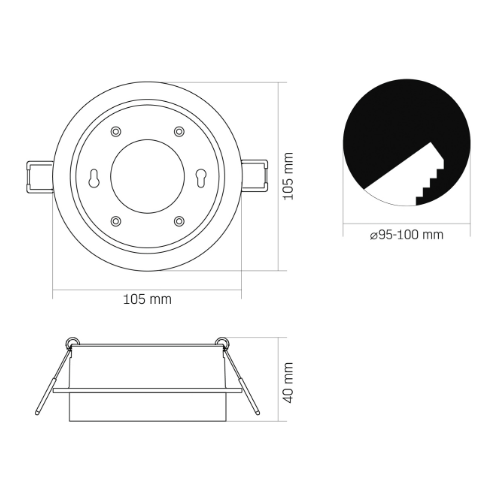 LED Світильник врізний круглий під лампу GX53 чорний VL-SPF33R-B Videx Житомир