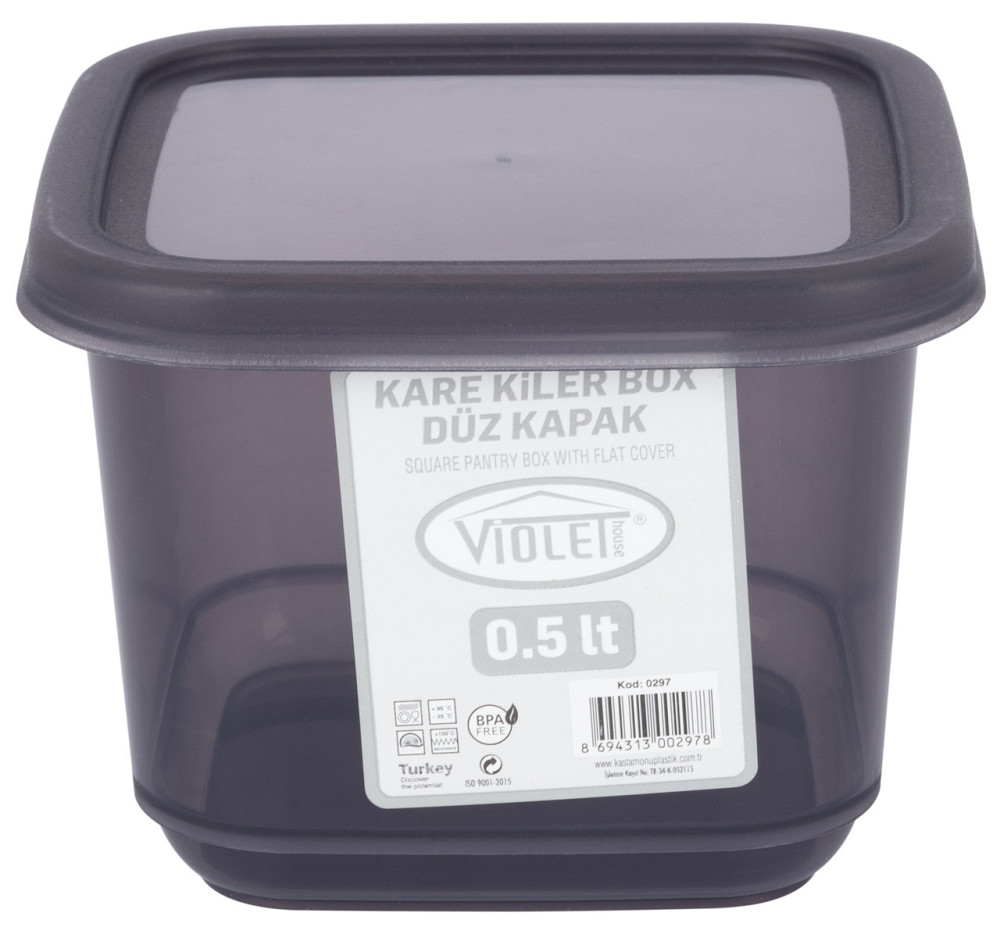 Контейнер для сипучих Violet House 0297 Transparent Black 0.5 л (6859644) Киев - изображение 4