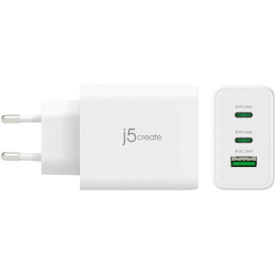 Зарядное устройство J5create 1xUSB + 2xUSB-C 65W GaN QC3.0/PD/PPS (JUP3365E-EN) Винница - изображение 4