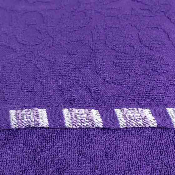 Полотенце махровое для душа с орнаментом GM Textile 70х140см 400г/м2 (Фиолетовый) Сумы