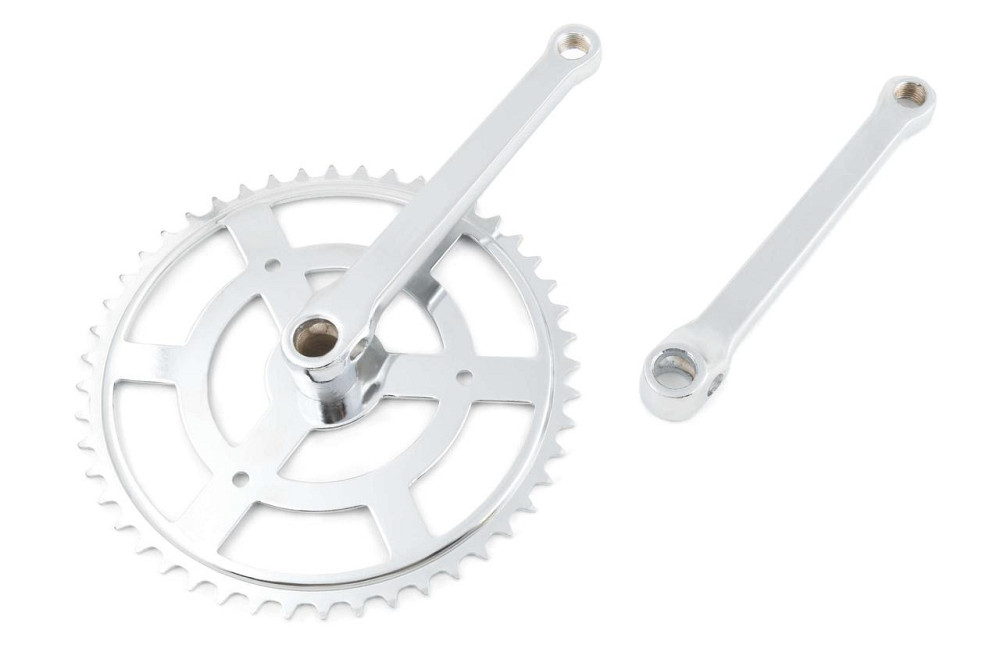 Звезда велосипедная (передняя) 48T (+2 шатуна L-17 см, под круг, хром) Мукачево - изображение 1