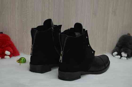 Черевики жіночі M.KRAFT чорні кожа+замш зима висота 13см подошва 3,5см 36р. 40р. (2205) Коломыя