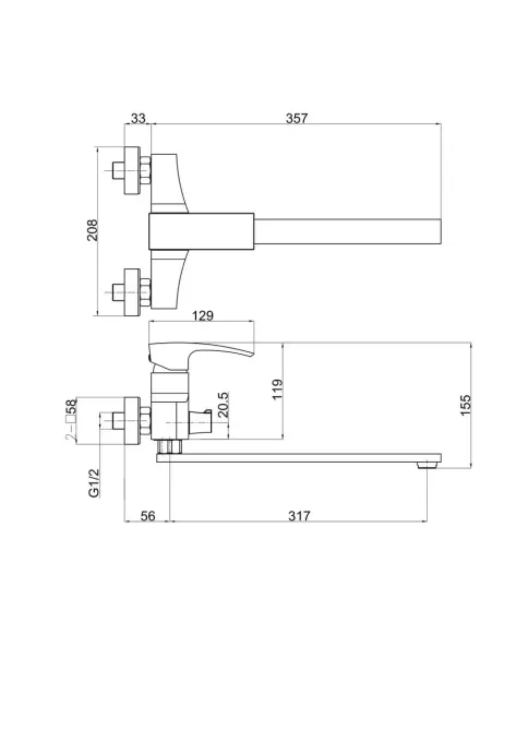 Смеситель для ванны с душевым гарнитуром GAPPO Jacob G2207-7 белый/хром Киев - изображение 10
