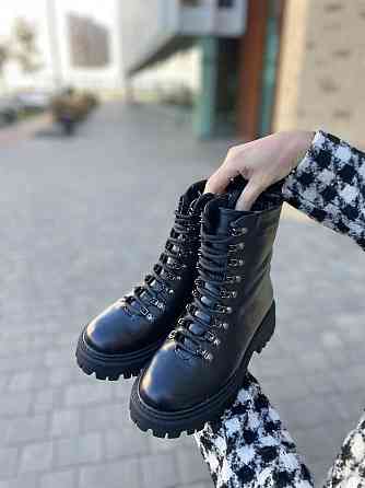 Crisma Черевики жіночі CRISMA чорні натуральна шкіра зима висота 17 см (5296) Коломыя