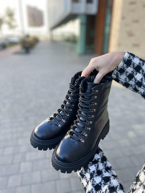 Crisma Черевики жіночі CRISMA чорні натуральна шкіра зима висота 17 см (5296) Коломыя - изображение 4