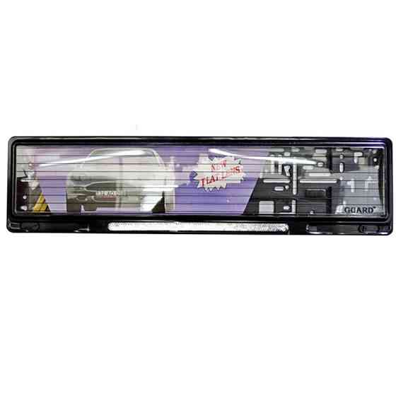 Рамка номерного знаку Guard під склом з білим світловідбивачем 1шт Київ