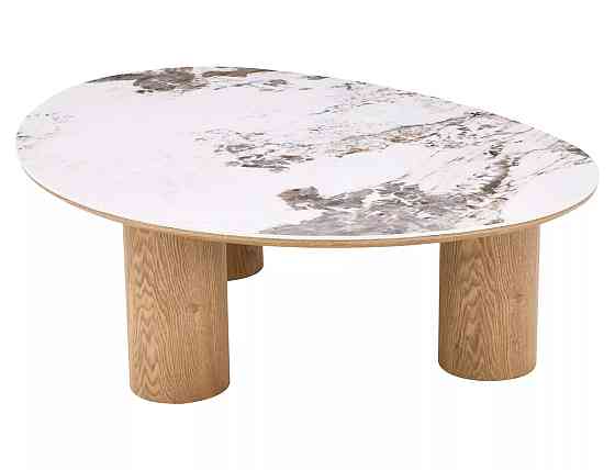 Журнальний столик ADELIS білий PANDORO/дуб 110*80 Днепр