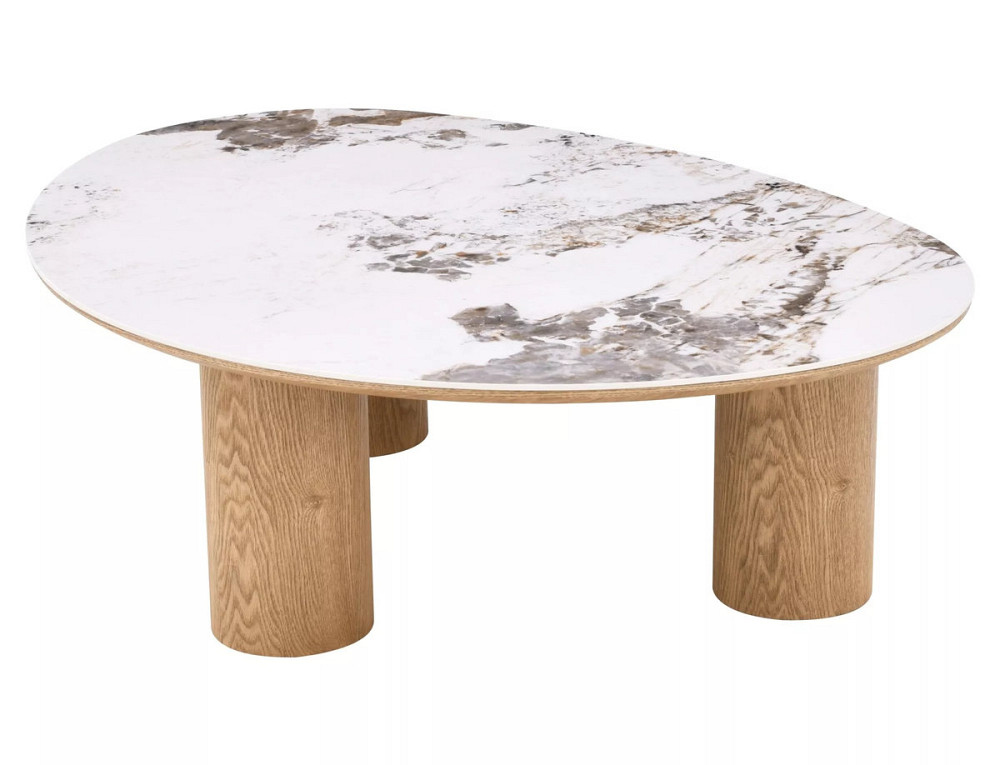 Журнальний столик ADELIS білий PANDORO/дуб 110*80 Днепр - изображение 2