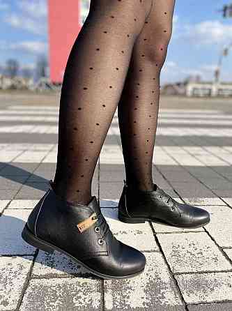 Черевики жіночі YDG чорні натуральна шкіра висота 10 см розмір 37 (1255) Коломия