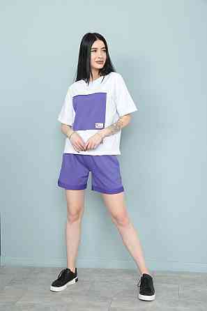 Двокольоровий костюм з шортами "Numb" оптом | Норма | Розпродаж моделі Фіолетовий, 42-44 Київ