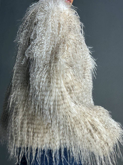 Шуба жіноча Fancy Matinee 111 штучне хутро перо коротка бежева, бежевий, L Київ - фото 5