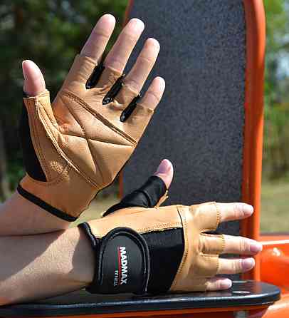 Перчатки для фітнесу MadMax MFG-444 Fitness Brown M Кам'янське