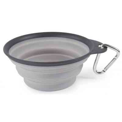 Посуд для собак Dexas Дорожня складна миска Тревел Кап з карабіном велика 480 мл (світло-сіра) (0084297309183) Вінниця