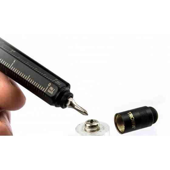 Ручка кулькова багатозадачна Troika Construction зі стилусом, лінійкою, викруткою та рівнем Чорний Вінниця