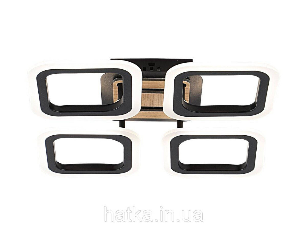 Люстра стельова світлодіодна VALESO 3307/4 димерна чорний + дерево 4480Lm Київ - фото 2