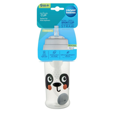 Поильник-непроливайка Canpol babies BabiesBoo непроливайка з трубочкою і обтяжувачем, панда (56/510_whi) Винница - изображение 4