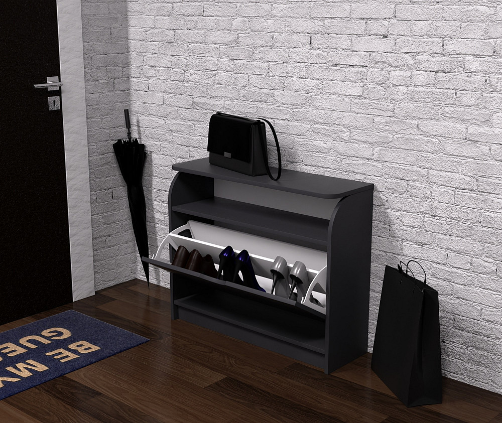 Тумба для обуви №3, Антрацит, 800/250/650 Львов - изображение 2