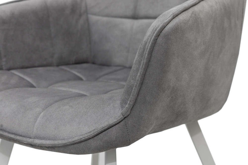 Крісло Тандем, білий/ велюр світл-сірий Киев - изображение 7