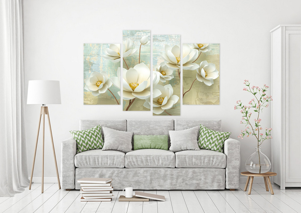 Модульна картина у спальню, вітальню Абстракція Квіти Art-614_4 99x140 см Київ - фото 2