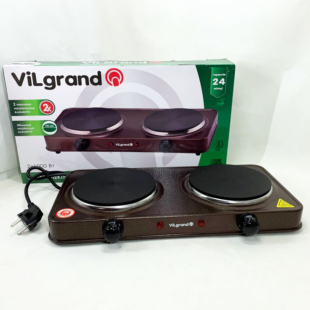Плита электрическая настольная компактная ViLgrand VHP152F 1000 Вт, Бытовая настольная плита для дома YP-59 Львов - изображение 9