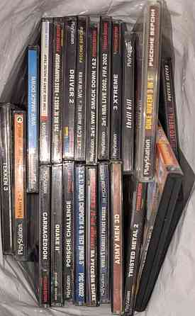 Playstation one Slim PS1,2 карты памяти, 2 джойстика 25 игр. Киев