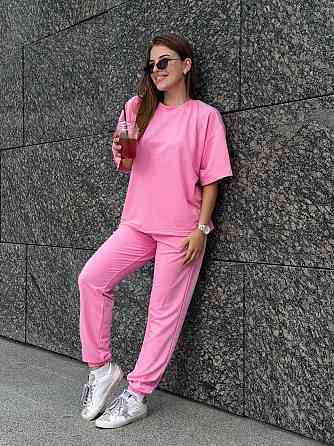 Спортивный костюм женский футболка и штаны джогеры Розовый M-L Харьков