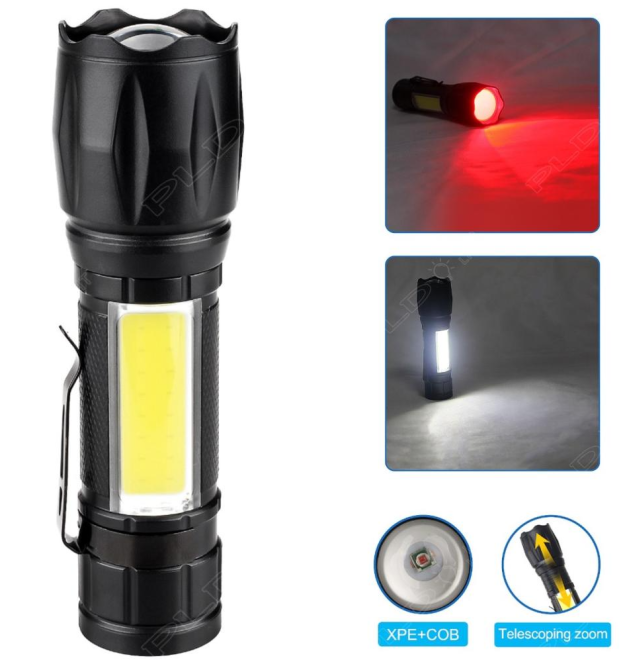 Ручной фонарь Police W601, Li-Ion аккум., ЗУ microUSB, zoom, красный и белый свет Днепр - изображение 1