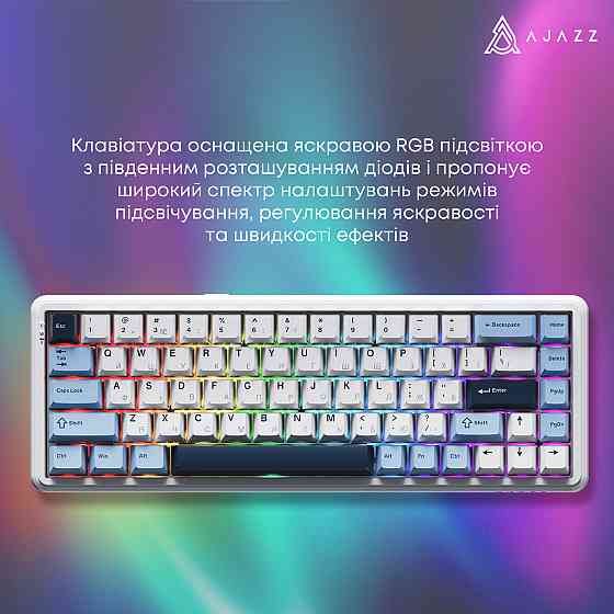 Клавіатура бездротова Ajazz AK680 Max (8+8K) Magnetic Switch White (AK680-M-BWD-A) ( білий, синій ) Харьков