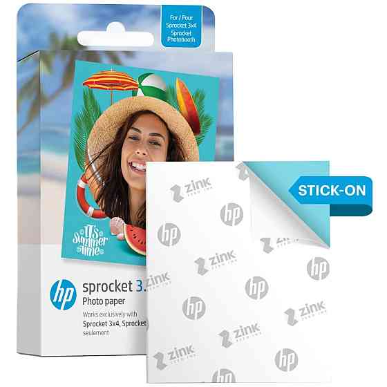 Фотопапір HP Sprocket Zink 3.5"x4.25" Глянцевий, самоклеючий, 20 листів Вінниця