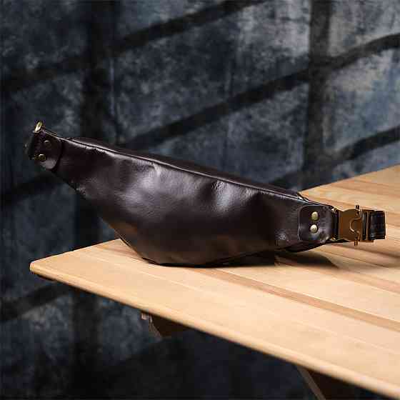 Бананка для мужчин из гладкой натуральной кожи Shvigel 23135 Коричневый Киев