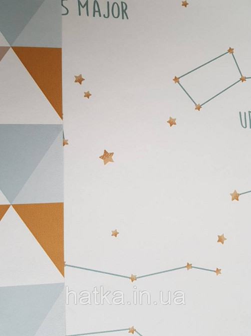 Обои флизелиновые детские  Caselio Our Planet космос созвездия звезды надписи на белом фоне Киев - изображение 3