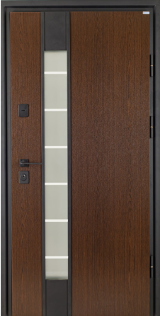 Двері вхідні  з терморозривом Бастіон МОНОЛІТ Дуб богемний Лампрі 13 / ПВХ бетон беж 960х2050 мм Київ