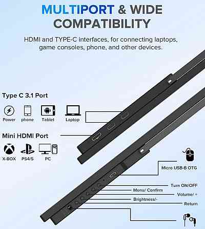 Портативний монітор UPERFECT UMax 22'' 2K IPS USB-C (Touch/No Touch) Київ