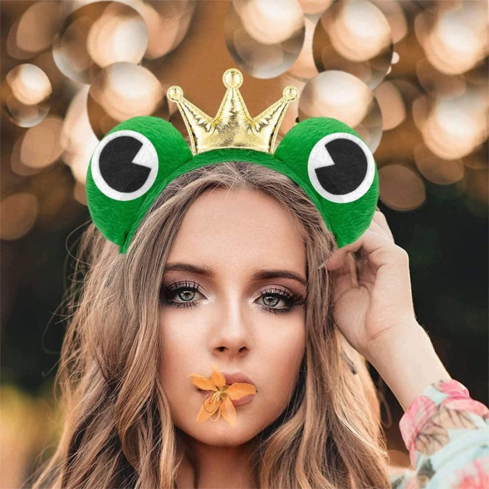 Обруч-жаба Frog King зелений з золотою короною для карнавалу дитячий аксесуар головний убір Київ - фото 1