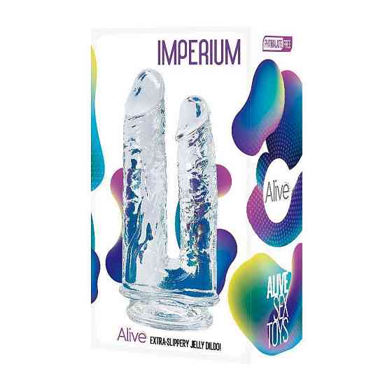 Прозорий фалоімітатор Alive Imperium Jelly Dildo для подвійного проникнення Sex Aura Київ