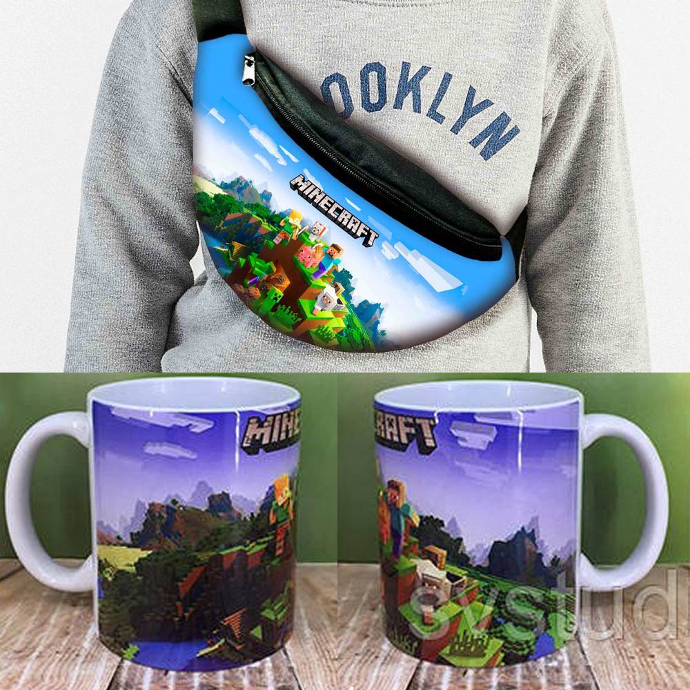 Набір: Сумка-бананка+ Кружка майнкрафт "Minecraft" дитяча з принтом (00127) Київ - фото 1