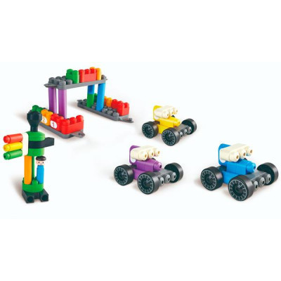 Конструктор PolyM Радужный поезд с цифрами 63 детали (760022) Винница - изображение 1