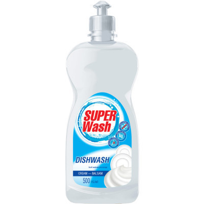 Средство для ручного мытья посуды Super Wash Крем-бальзам 500 мл (4820096034057) Винница - изображение 1