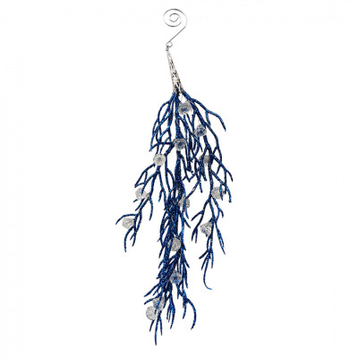 Декоративная ветвь Novogod`ko Бриллиант 21 см Синяя (974887) Винница - изображение 1