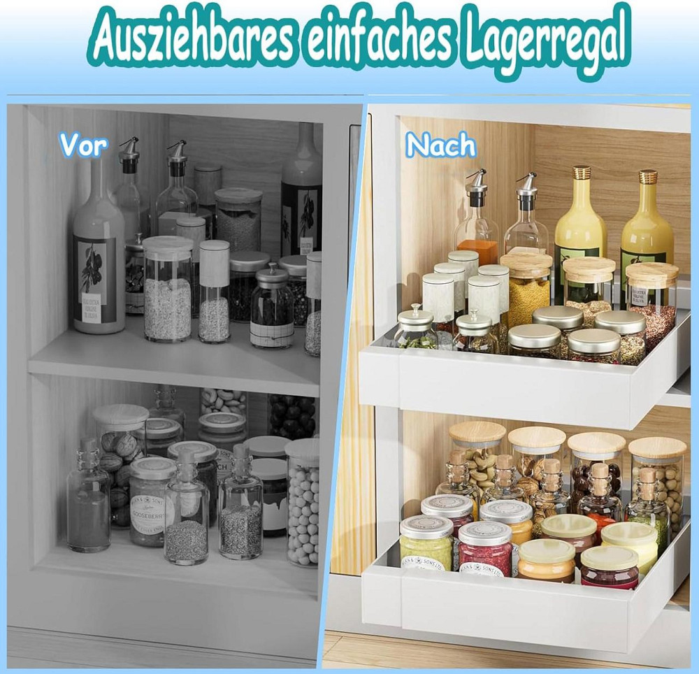 Выдвижной ящик телескопический LMRZFC Белый кухонный органайзер без сверления 32-52 см сталь 2 отделения для Киев - изображение 4