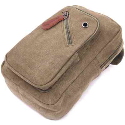 Сумка Vintage Чоловіча через плече з текстилю Оливкова (21231) Вінниця