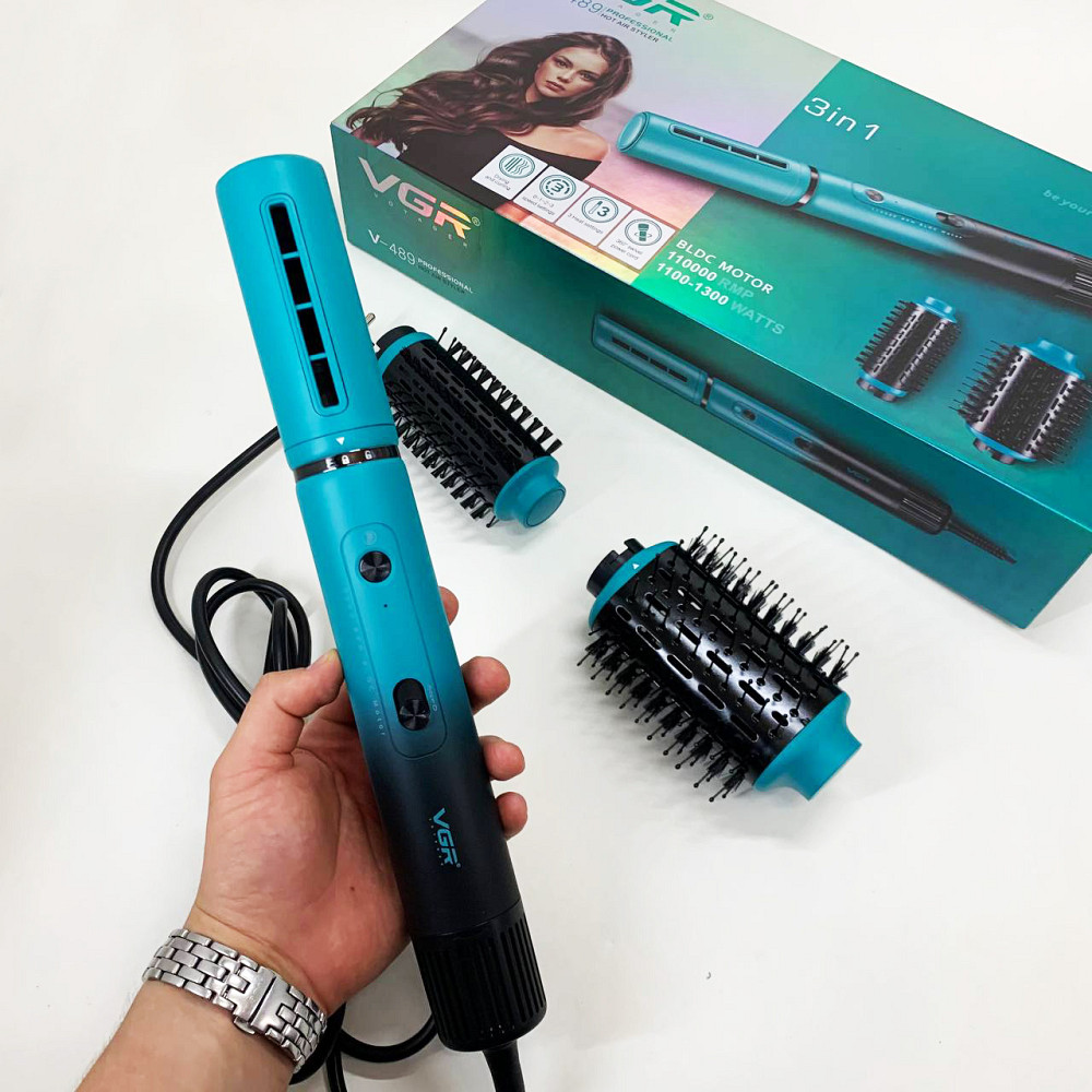 Фен электрический с насадками VGR V-489, Стайлер-выпрямитель для укладки выпрямления волос, Фен стайлер XH-99 Львов - изображение 4